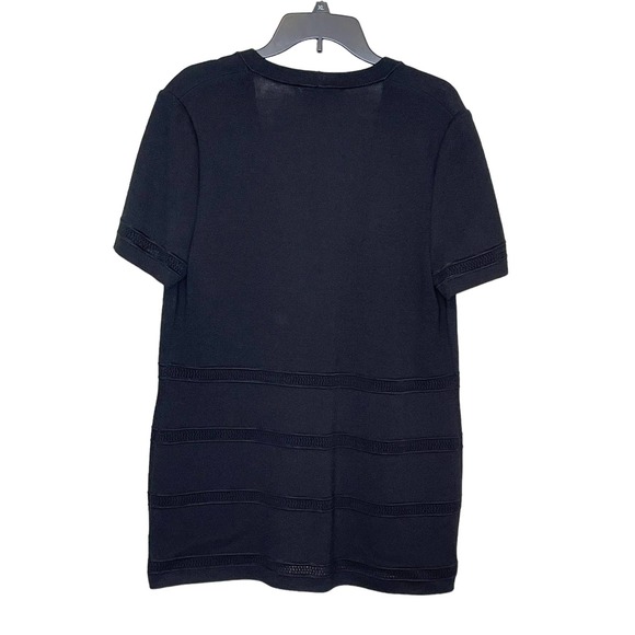 St. John Women's Cardigan Sweater Santana Knit Short Sleeve Open Front Black 10 - Picture 9 of 9